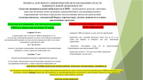 Правила дорожного движения при использовании средств индивидуальной мобильности.